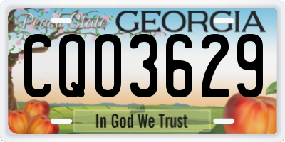 GA license plate CQO3629