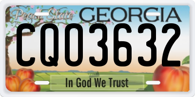 GA license plate CQO3632