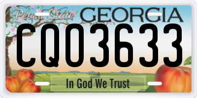GA license plate CQO3633