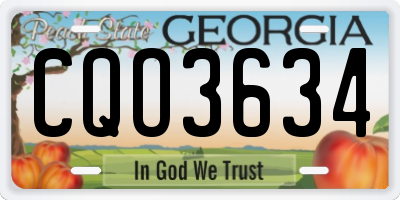 GA license plate CQO3634