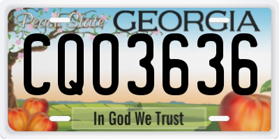 GA license plate CQO3636
