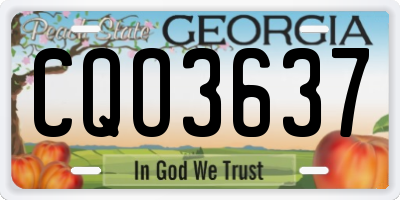 GA license plate CQO3637