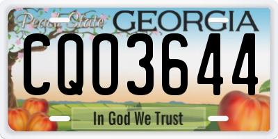 GA license plate CQO3644