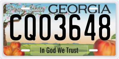 GA license plate CQO3648