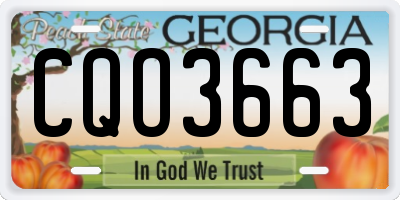 GA license plate CQO3663