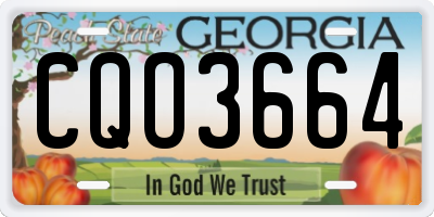 GA license plate CQO3664