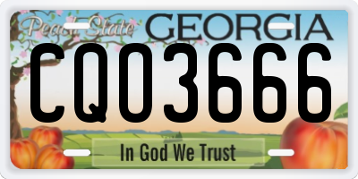GA license plate CQO3666