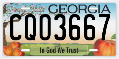 GA license plate CQO3667