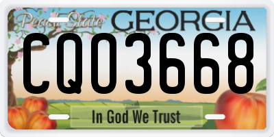 GA license plate CQO3668