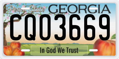 GA license plate CQO3669