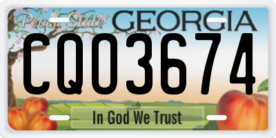 GA license plate CQO3674