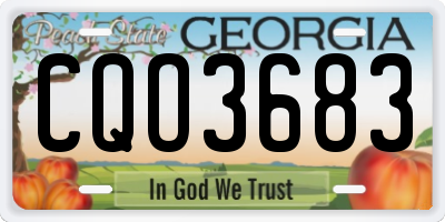 GA license plate CQO3683