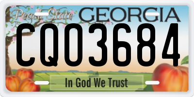 GA license plate CQO3684