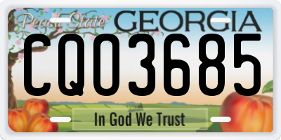 GA license plate CQO3685