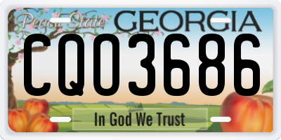 GA license plate CQO3686