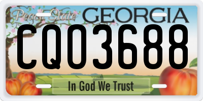 GA license plate CQO3688