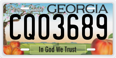 GA license plate CQO3689