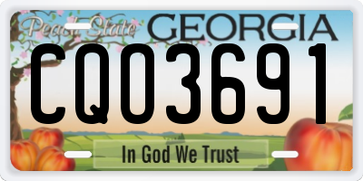 GA license plate CQO3691