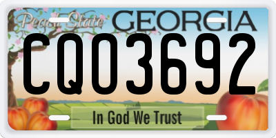 GA license plate CQO3692