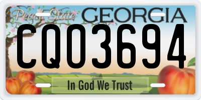 GA license plate CQO3694