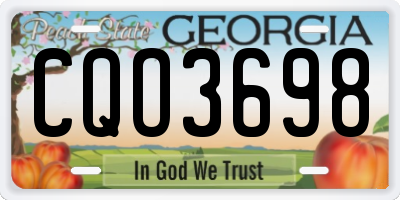 GA license plate CQO3698