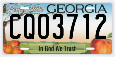 GA license plate CQO3712