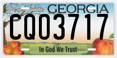 GA license plate CQO3717