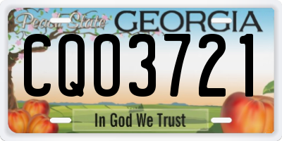 GA license plate CQO3721