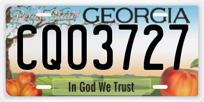 GA license plate CQO3727