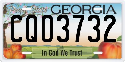 GA license plate CQO3732