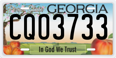 GA license plate CQO3733