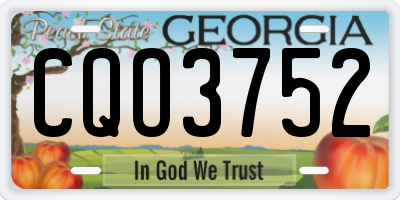GA license plate CQO3752