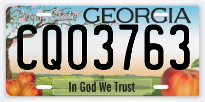 GA license plate CQO3763