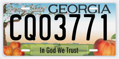 GA license plate CQO3771