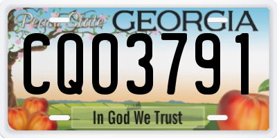 GA license plate CQO3791