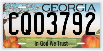 GA license plate CQO3792