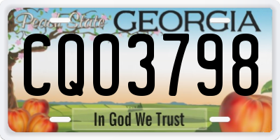 GA license plate CQO3798