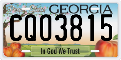 GA license plate CQO3815