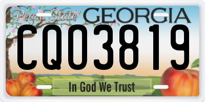 GA license plate CQO3819
