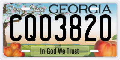 GA license plate CQO3820