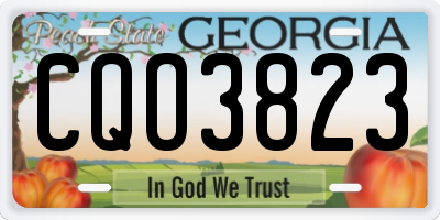 GA license plate CQO3823