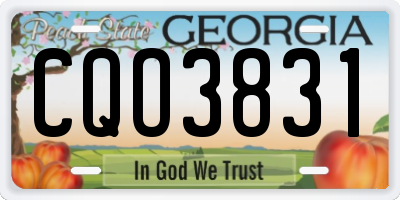 GA license plate CQO3831