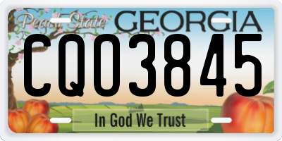 GA license plate CQO3845