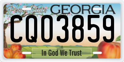 GA license plate CQO3859