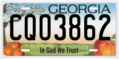 GA license plate CQO3862