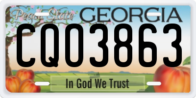 GA license plate CQO3863
