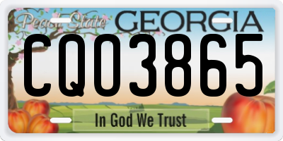 GA license plate CQO3865