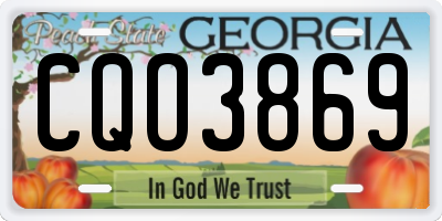 GA license plate CQO3869