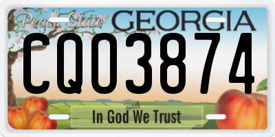 GA license plate CQO3874