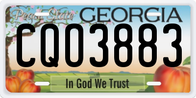 GA license plate CQO3883